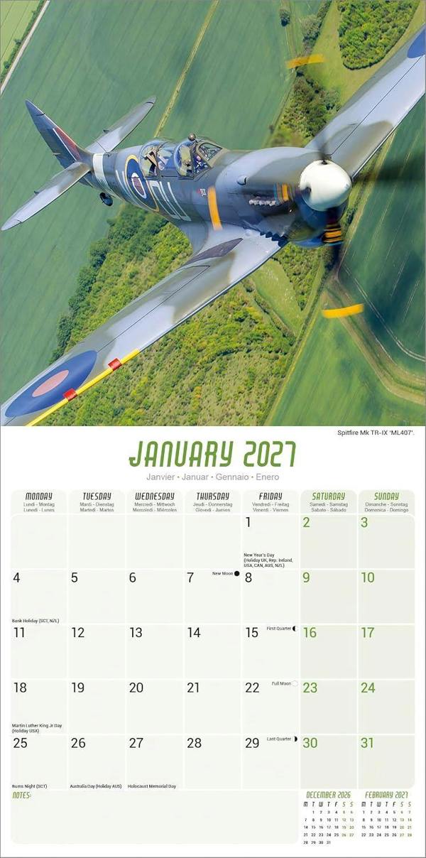 Spitfires Calendar 2027