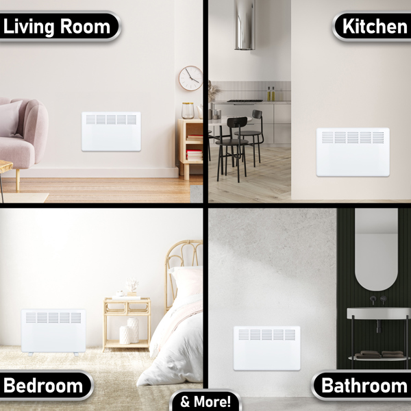 MYLEK Panel Heater 1.5KW Eco Smart WiFi App Radiator Electric Low Energy with Timer and Thermostat