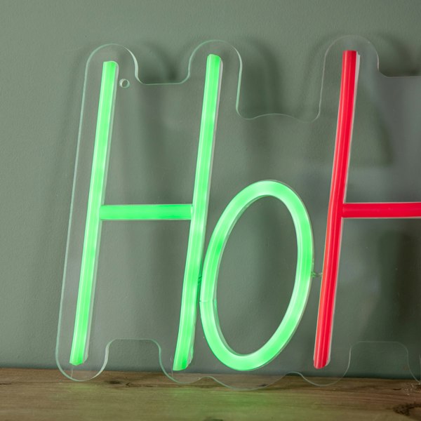 Samuel Alexander 40cm x 18cm Light up Ho Ho Ho Christmas Neon Flex Hanging Sign