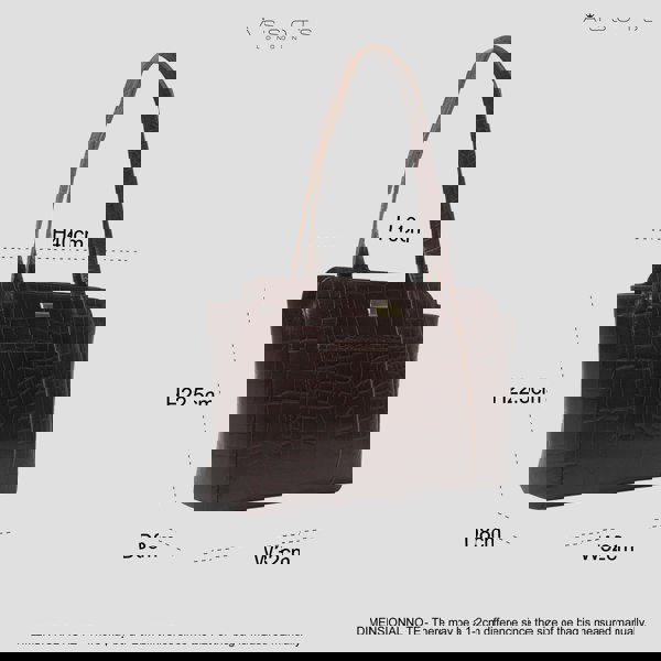 Assots London 'JUDITH' Brown Croc Real Leather Shoulder Bag