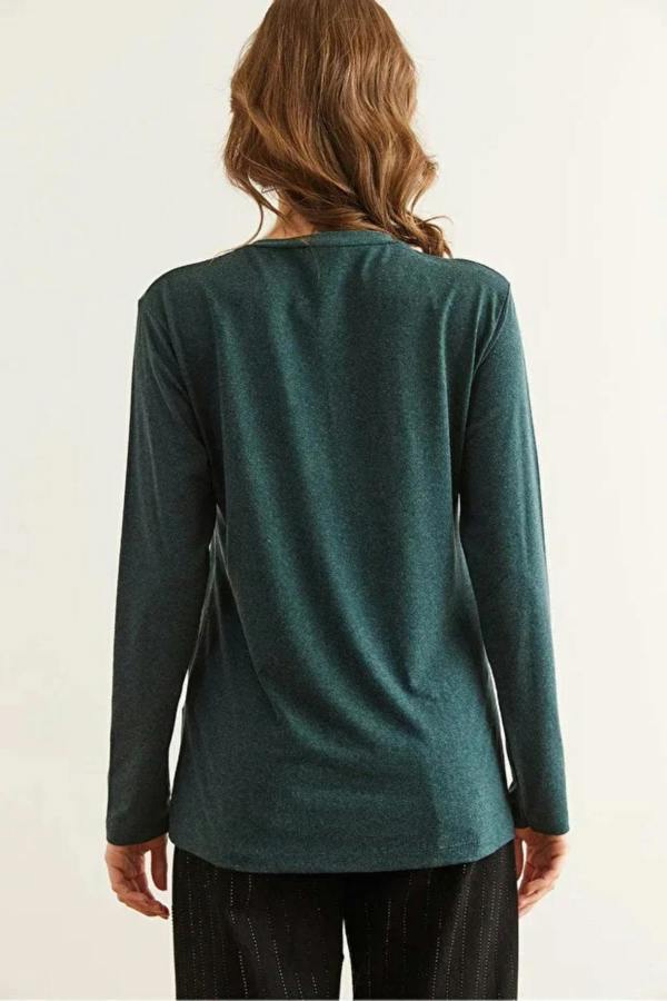 Hoxton Gal V-Neck Wool-Viscose Draped Sweater