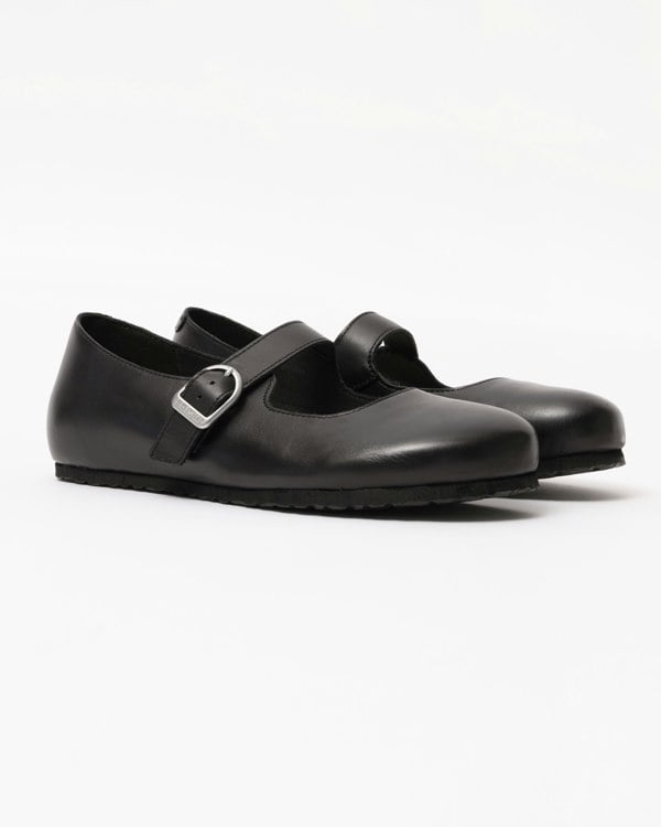 Birkenstock Santa Clarita Leather Womens Shoes - Black