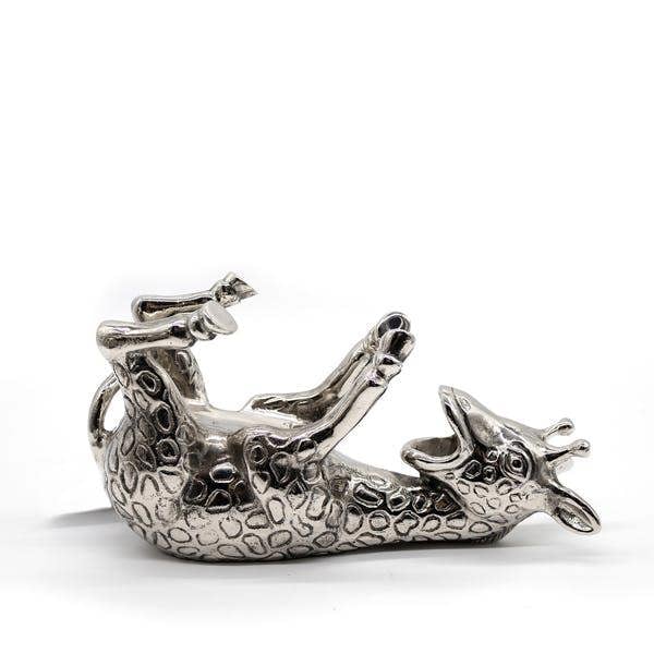Giraffe Wine Bottle Holder - Nickel Finish