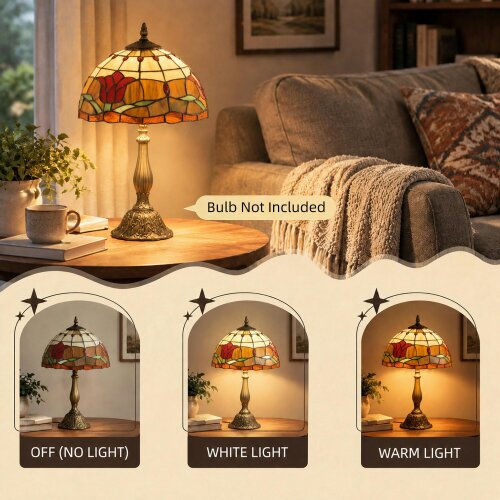 HOMCOM Antique Table Lamp, for Bedroom Bedside, Bulb not Included