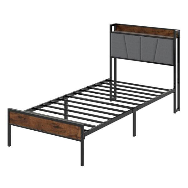 Levede Heavy Duty Bed Frame Metal Platform with Storage Headboard Single Double