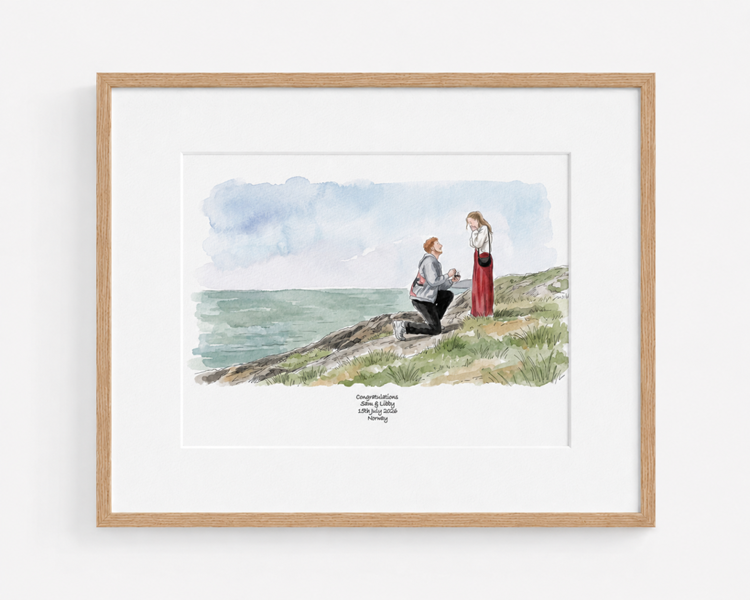 Personalised Engagement Portrait From Photo