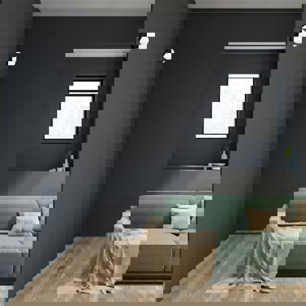 Milagro Sfera Designer Wall Lamp Hand Made Scandi Style Minimalistic Matt Black And White Glass