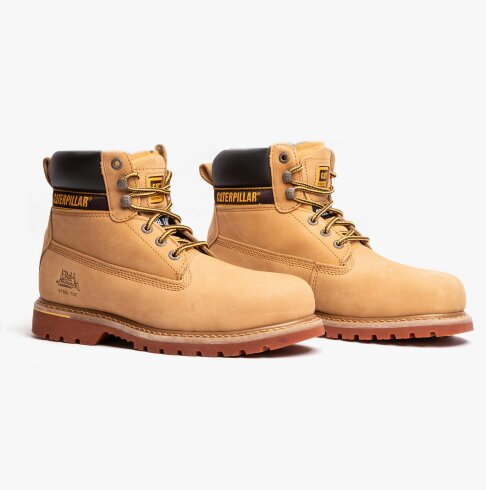 CAT HOLTON SB Mens Leather Safety Boots Honey