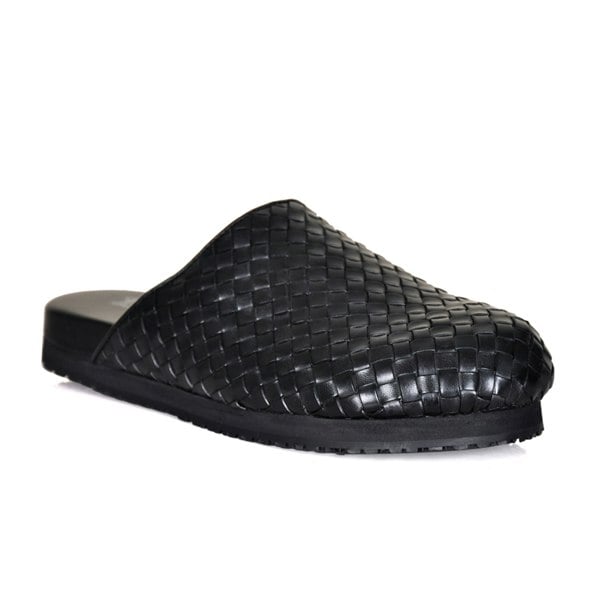 Lorenzo Handmade Woven Mules - Black