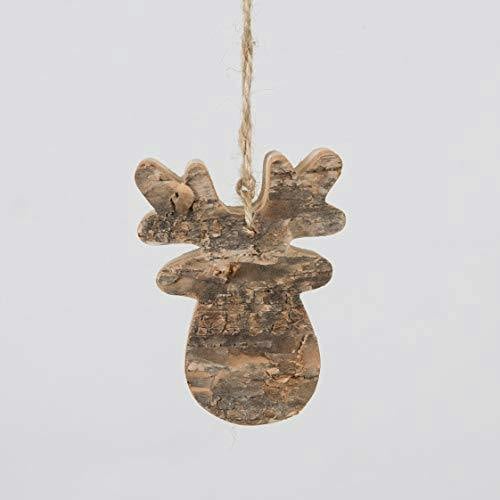 4Pcs Wooden Christmas Hanging Ornaments, Brown Handcrafted Angel Decorations for Trees, Doors and Home Displays image 5