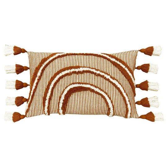 Furn Rainbow Tufted Tassel Cushion Cover - Brick Red - 