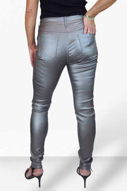 Paulo Due Womens Skinny Coated Leather Look Jeans