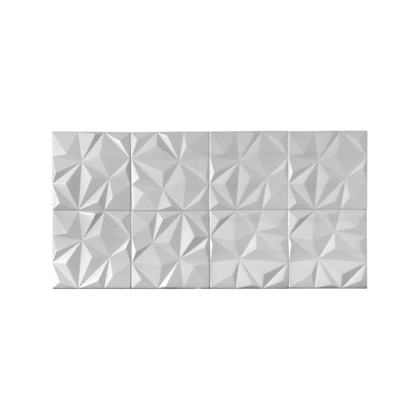 Wallsupply Ultralight Geo Lite 3D XPS Wall Panel Tiles White - 8 pack, 2m2