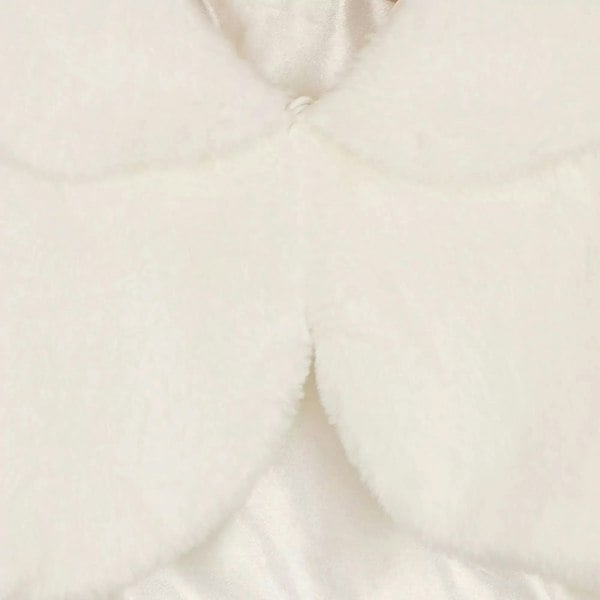 Front of a Girls white faux fur bolero with collar