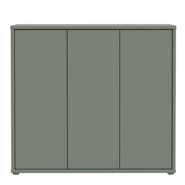 Furniture To Go Alice Springs Shoe Cabinet with 3 Doors Push-to-Open in Sage Green