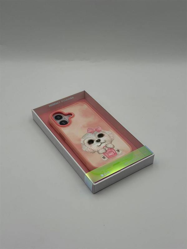 Nimmy Friends Nimmy Big Eye Cute Pet Bischon Fraise Dog Case with MagSafe for iPhone 17 6.3" Pink - N-XDY-IP17-02-A