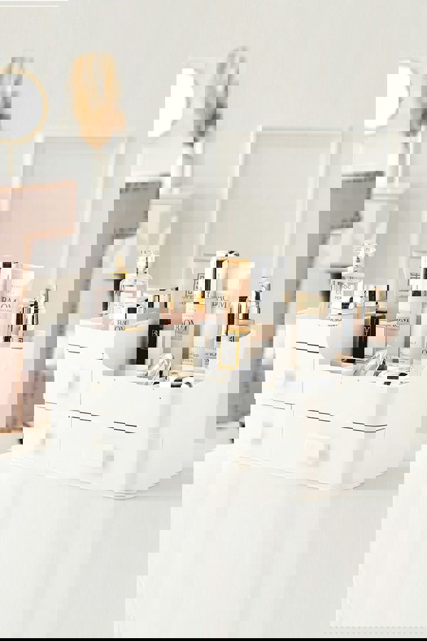 Living and Home Desktop Storage Box Makeup Organizer with 3 Drawers