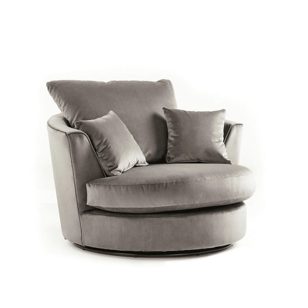 Ella Plush Velvet Fabric Swivel Chair