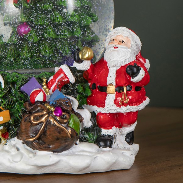 Samuel Alexander 10cm Battery Powered Musical Tree Santa Spin Snowsphere with Colour Changing LEDs