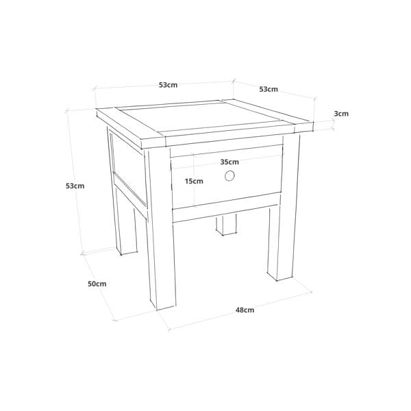 Cabinet Bits Argenta Light Grey 1 Drawer Side Table Brass Drop Handle