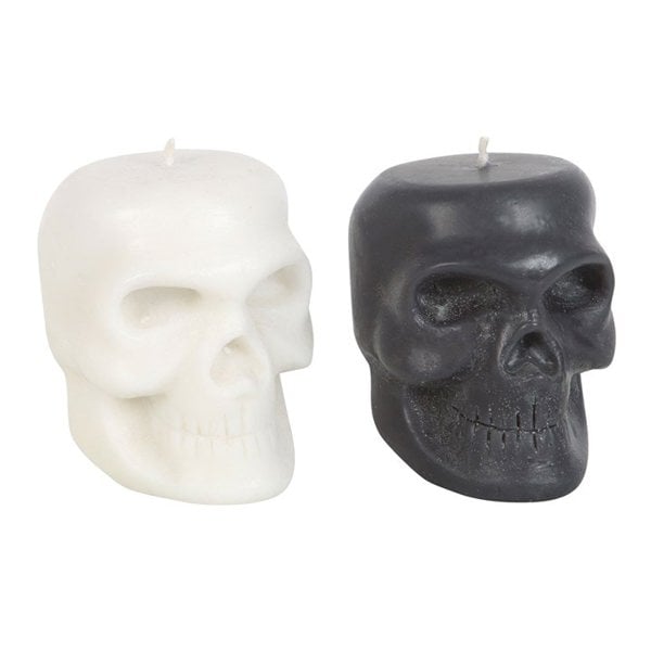 Serano Set of 12 Opium & White Sage Skull Candles in Display