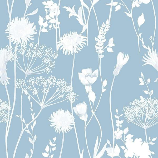 Catherine Lansfield Meadowsweet Floral Blue Wallpaper image 3