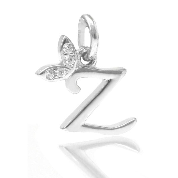 Say It With Winged Initial Charm - Sterling Silver