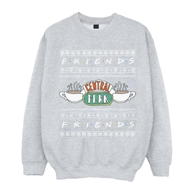 Friends Girls Fair Isle Central Perk Sweatshirt - Sports Grey