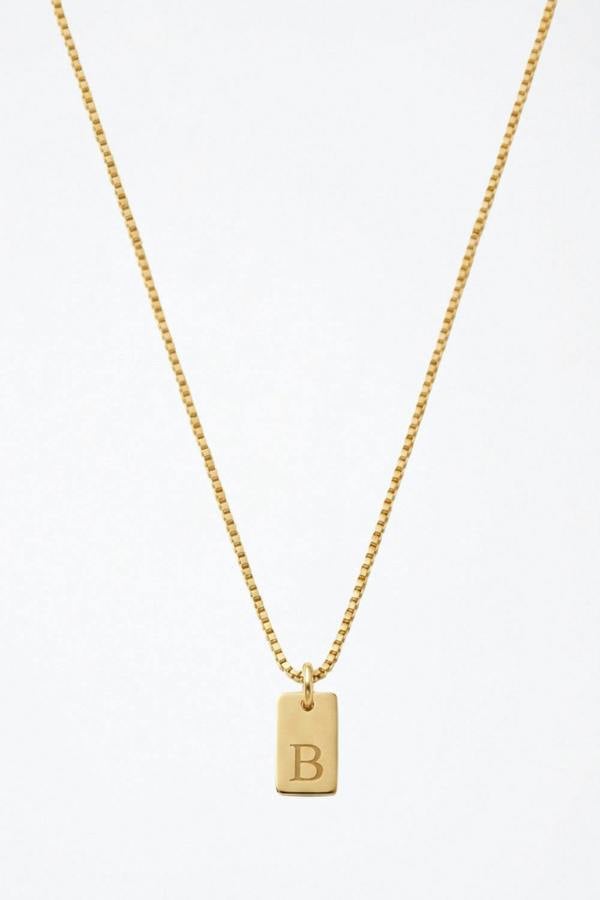 Initial Pendant Gold Plated Necklace Letter B