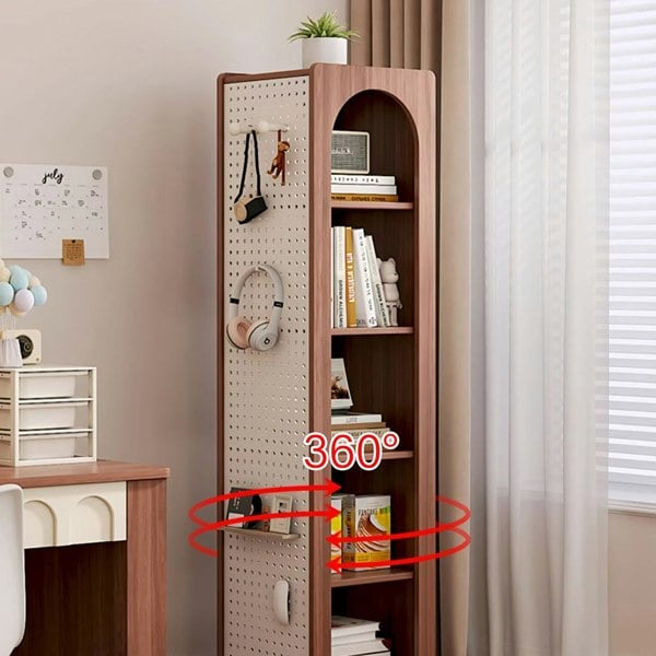 Rit Concept Correa Rotating Bookshelf, Freestanding Shelving Unit With Full Length Mirror