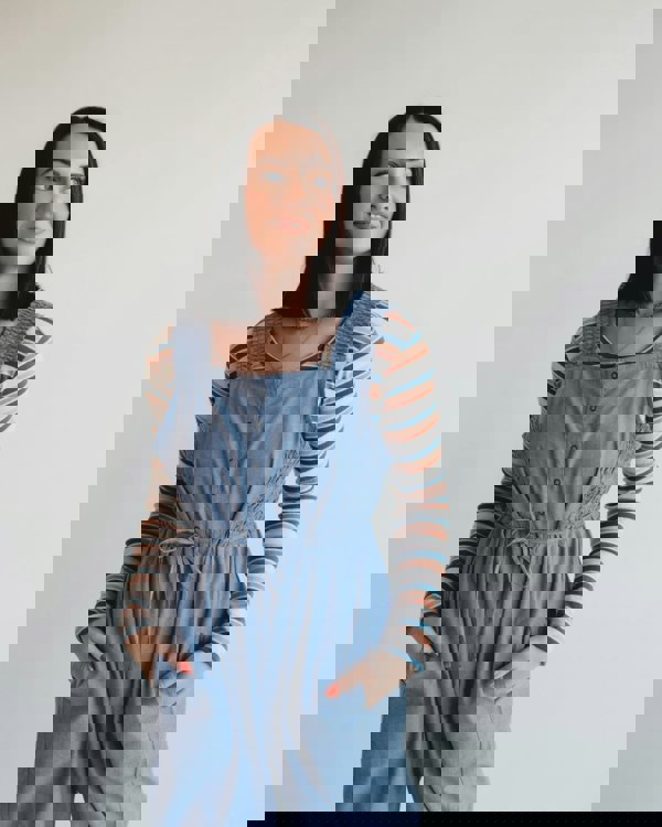 Alice Blue Smocking Strap Jumpsuit- image 5