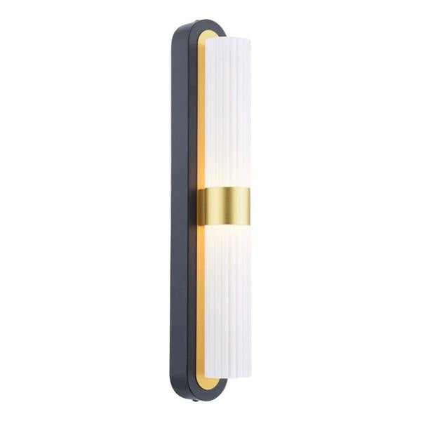 Pagazzi Lighting Kira 2-Light Black and Brass Wall Light