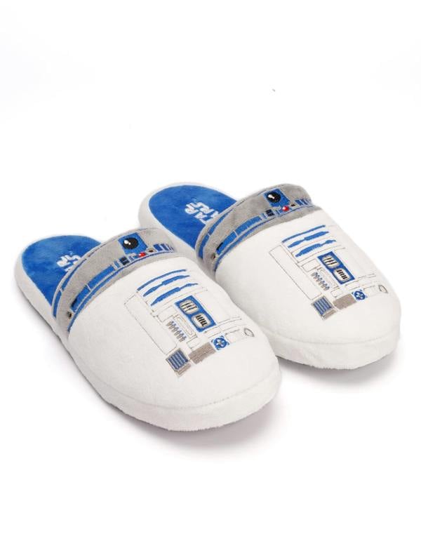 Star Wars Mens White R2-D2 Mule Slippers