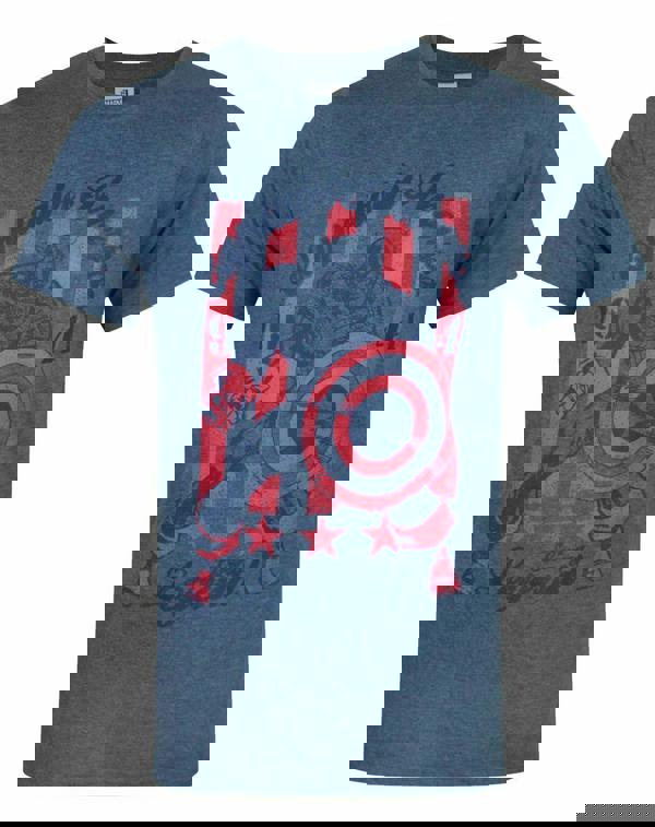 Marvel Mens Blue Captain America - Sketch Style Short Sleeved T-Shirt