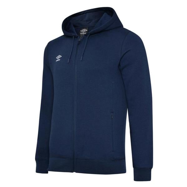 Umbro Childrens/Kids Club Leisure Full Zip Drawstring Hoodie - Navy/White - 