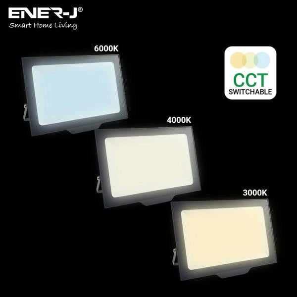 ENER-J 150W LED Floodlights With CCT Switchable & PIR ready (not included), 15000 Lm, IP65, 3 Years Warranty
