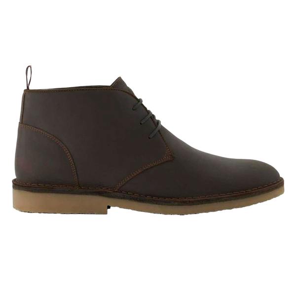 Dune London Mens Suede Contrast Sole Desert Boots - Brown - 