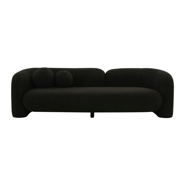 Furniture Edit Amelie Black Faux Fur Sofa