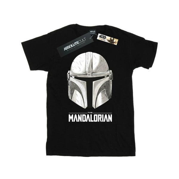 Star Wars Boys The Mandalorian Helmet Logo T-Shirt - Black