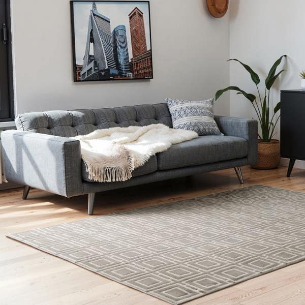 Hanse Home Shortpile Howlite Grey Rug – Modern Geometric