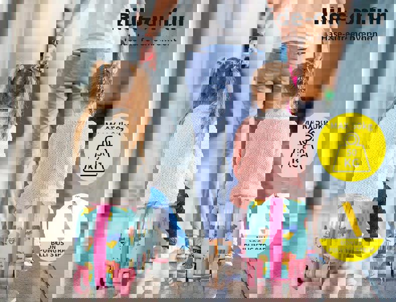 Dekko Kids Ride On Suitcase Children Travel Luggage Carry Bag Trolley Ice Cream