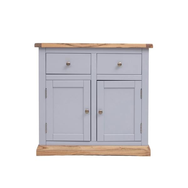Biccari Grey 2 Drawer 2 Door Sideboard Brass Knob