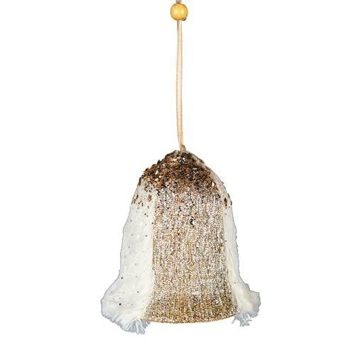 12cm Gold Santa Bell Hanging Decoration Set of 3 for Christmas Trees, Doors and Festive Displays image 4
