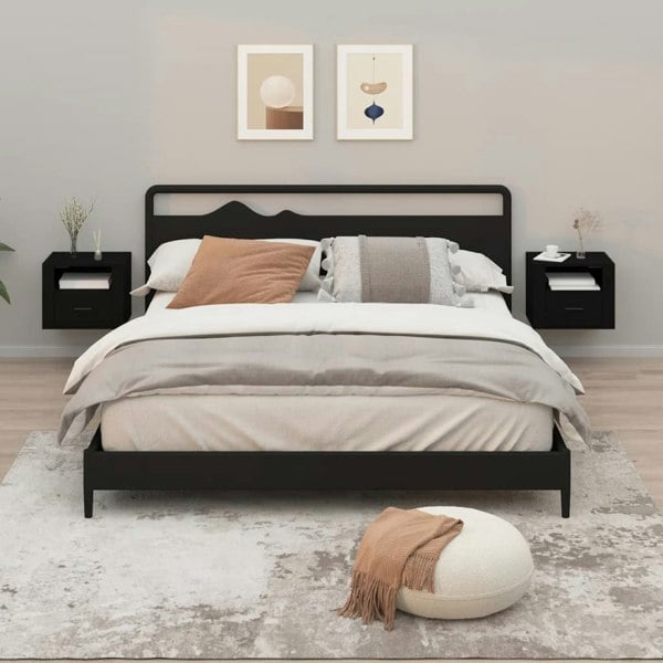 Berkfield Wall-mounted Bedside Cabinets 2 pcs Black 50x36x40 cm