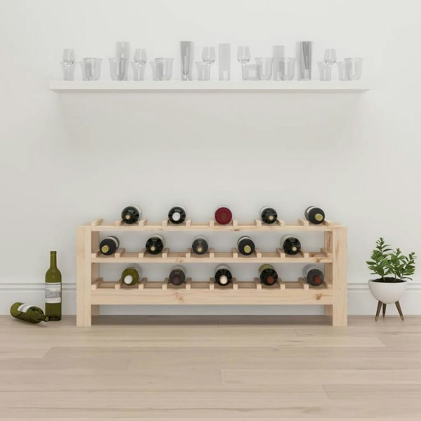 Berkfield Wine Rack 109.5x30x42 cm Solid Wood Pine