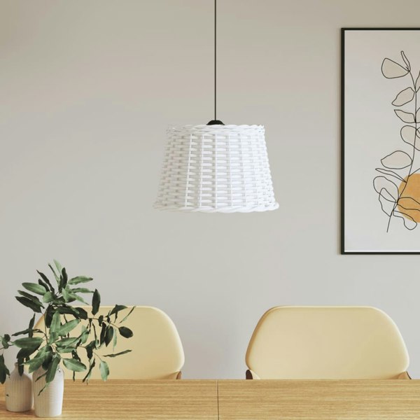 Berkfield Ceiling Lamp Shade White �_�”�_40x26 cm Wicker