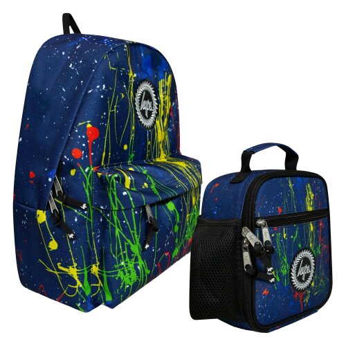 Hype Multi Colour Splat Backpack & Lunch Bag Set Boys Girls School Travel Set