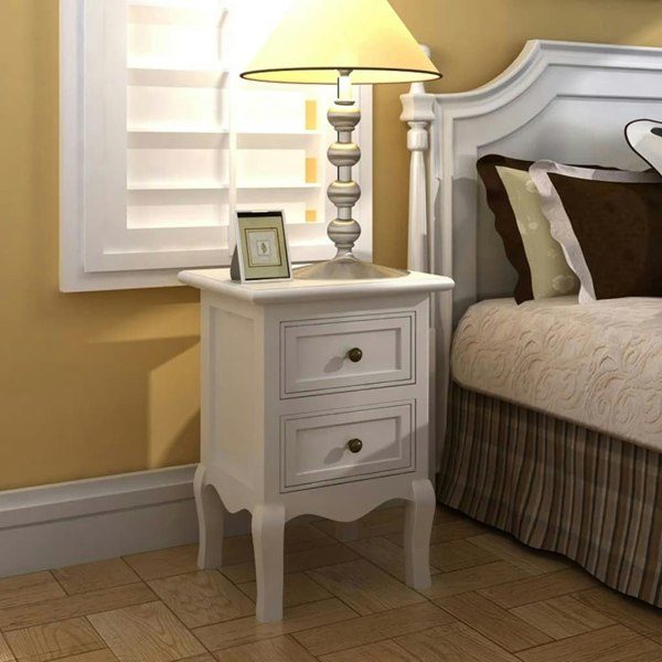 Berkfield Nightstands 4 pcs with 2 Drawers MDF White