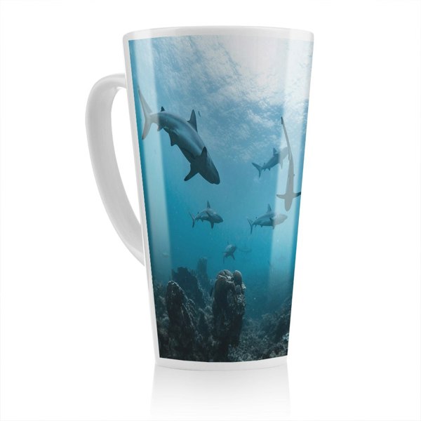 Benjamin Tate Design Schooling SharksWestern Australia Designer Latte Mug