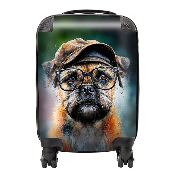 Warren Reed Border Terrier Dog Splashart Suitcase